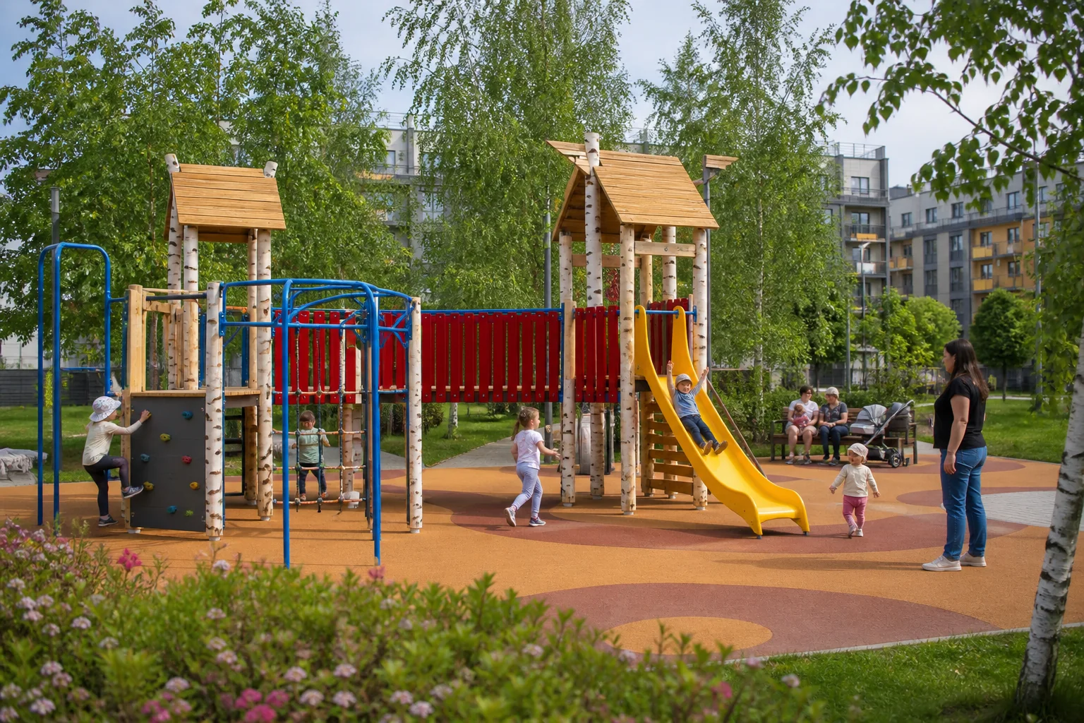 A finished neighbourhood playground
